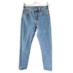 Levis Premium 501 S Blue Jeans Womens 23x27 Skinny Short Light Wash Big E